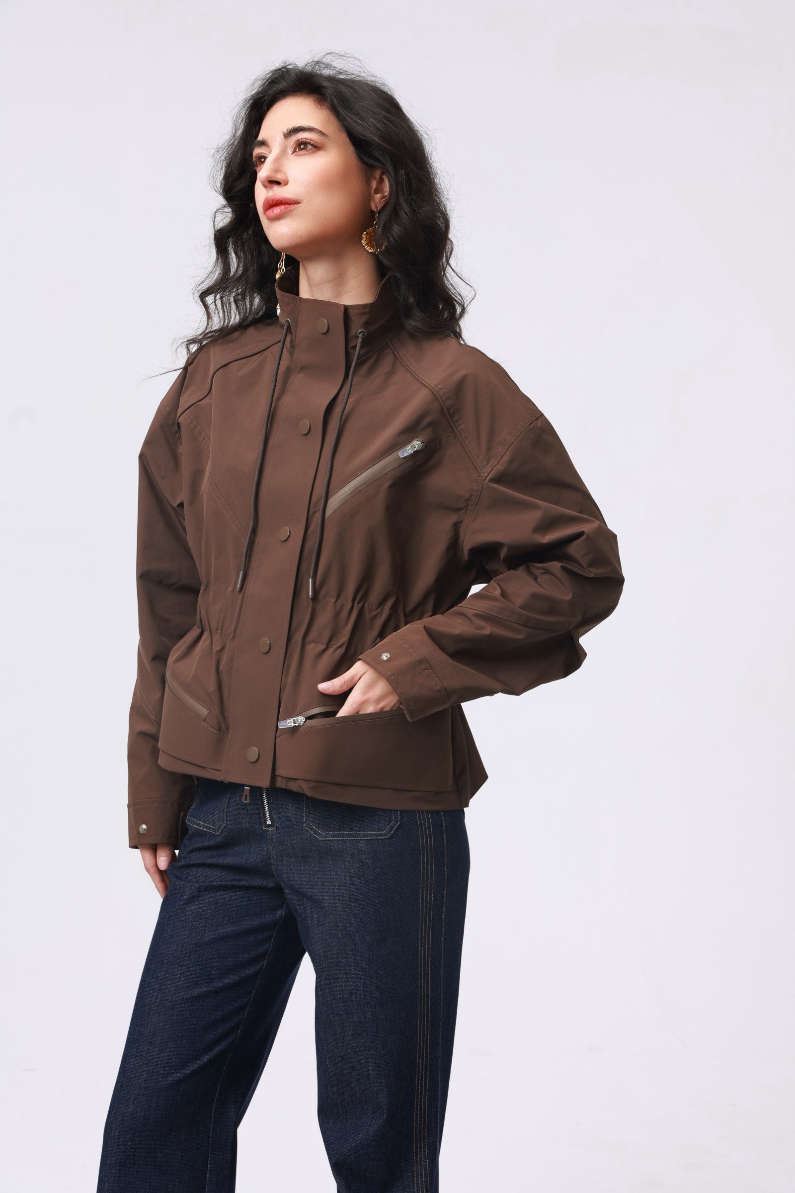 Waterproof Cinched Waist Utility Jacket