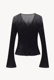 Sheer Black Crystal Knit Cardigan