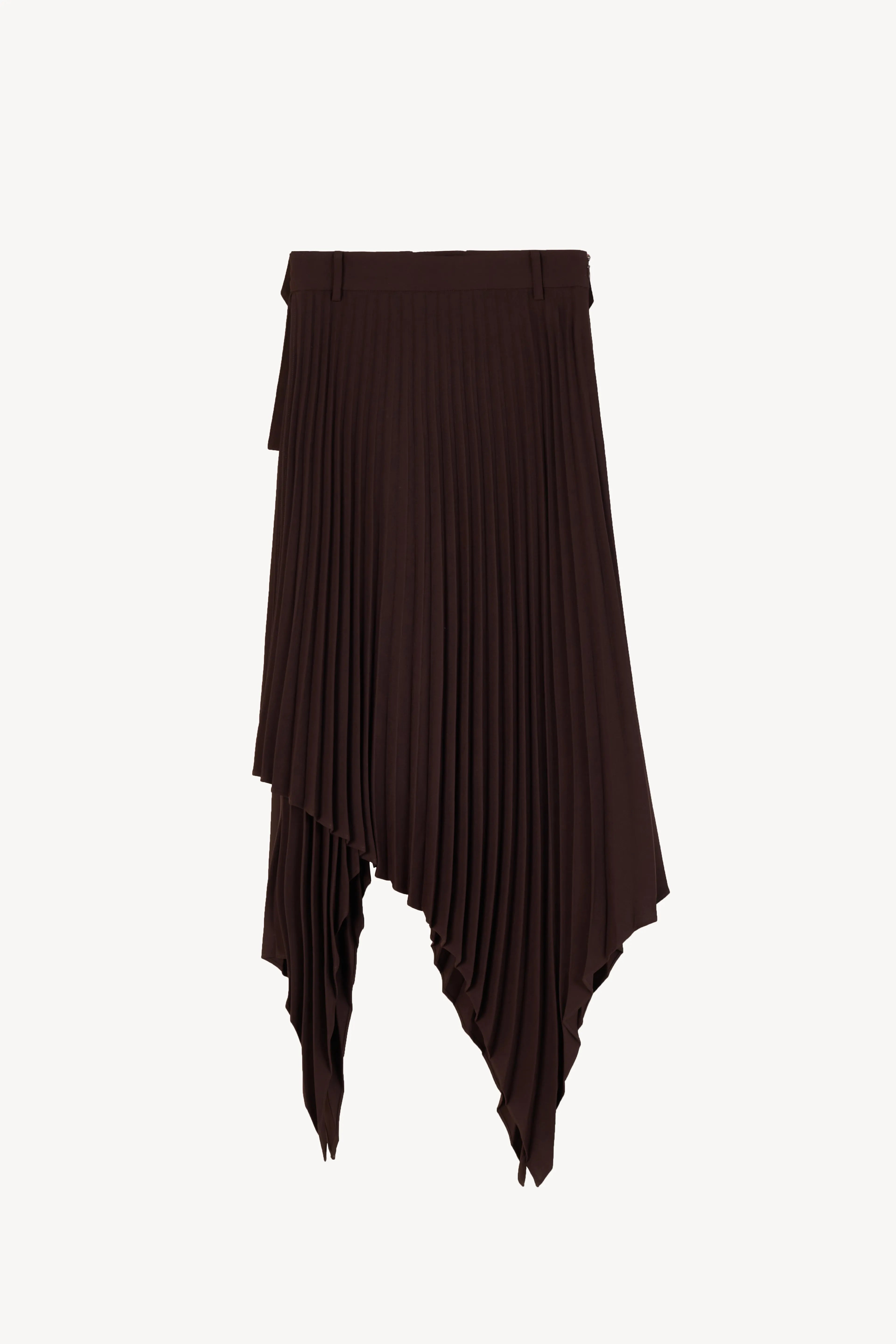 Espresso Pleated Asymmetrical Skirt