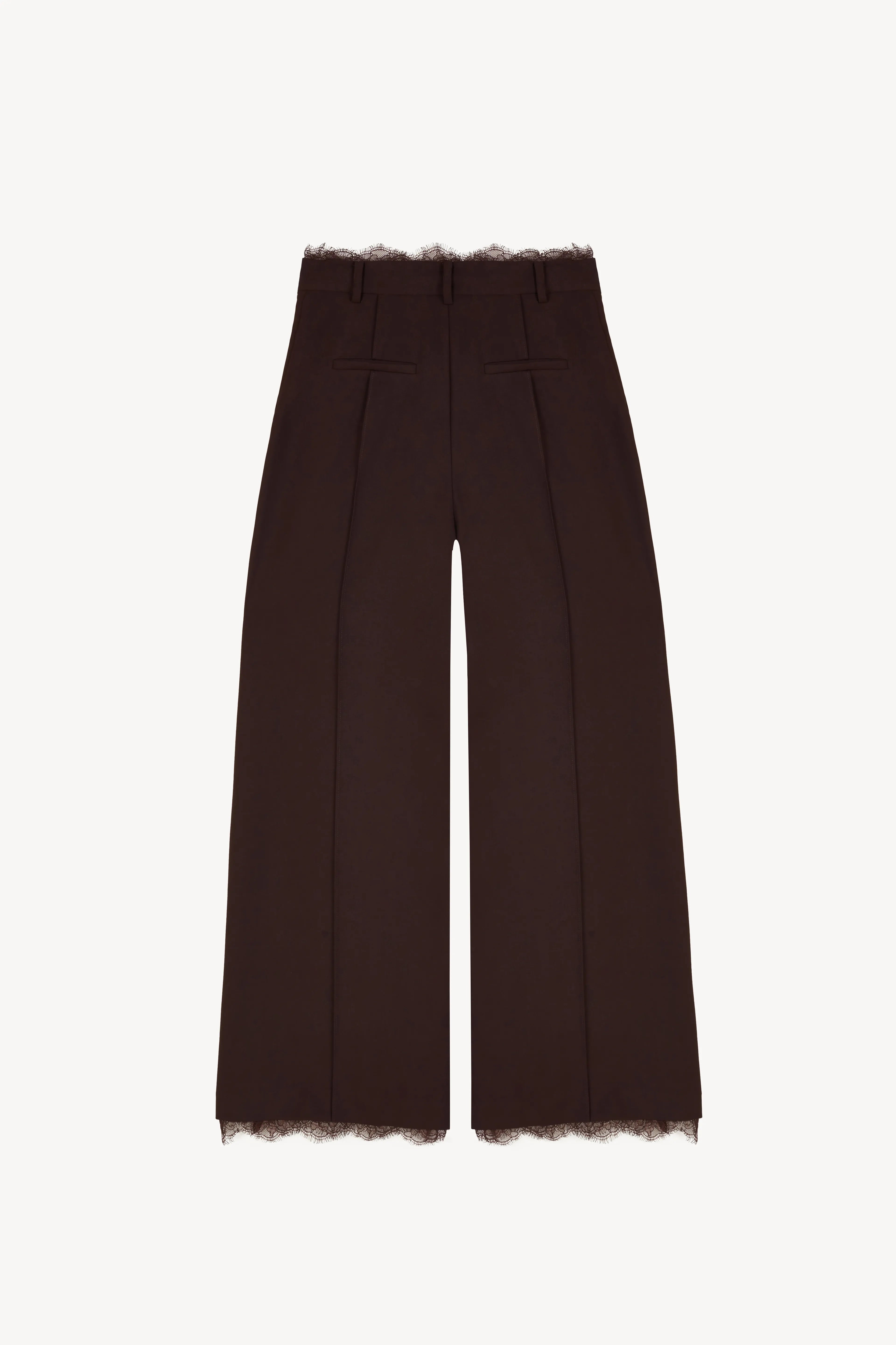 Espresso Lace-Trim Trousers