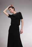 Starry black short sleeve sweater