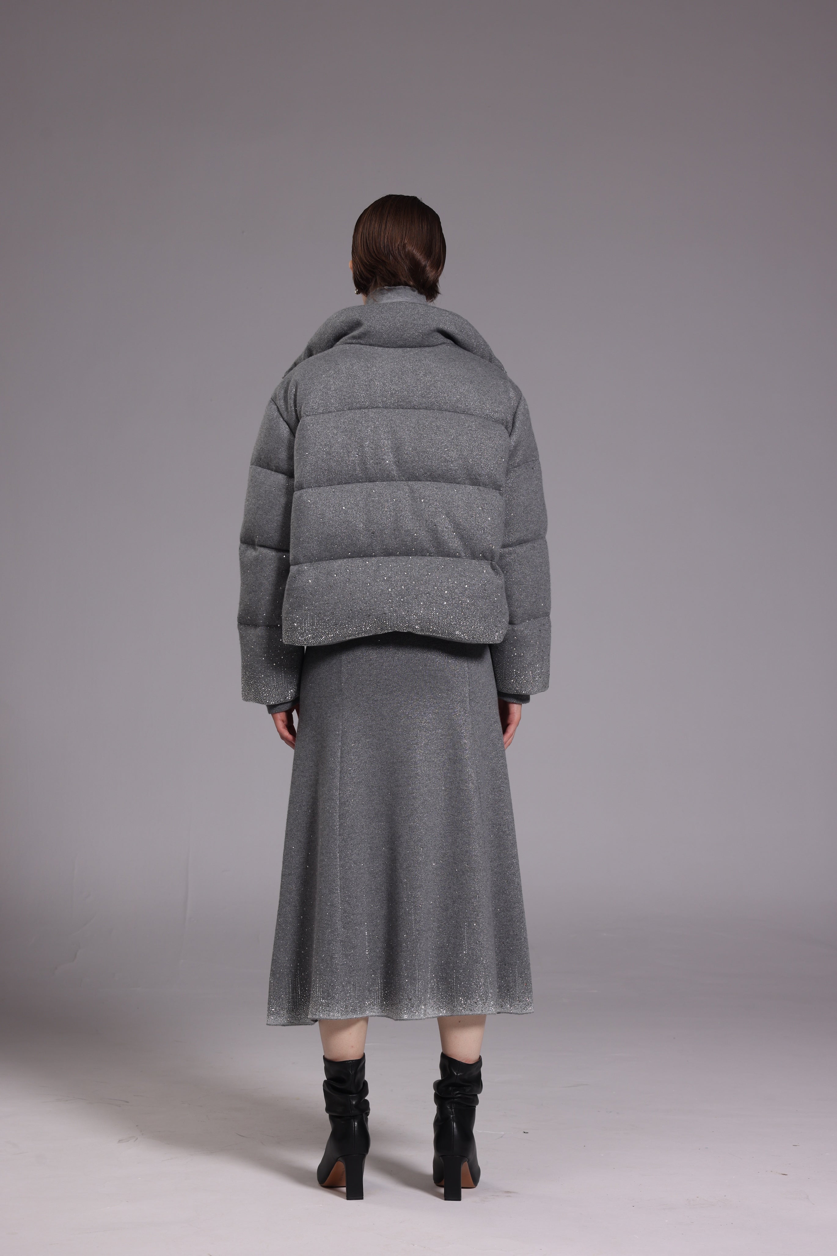 Starry grey down jacket