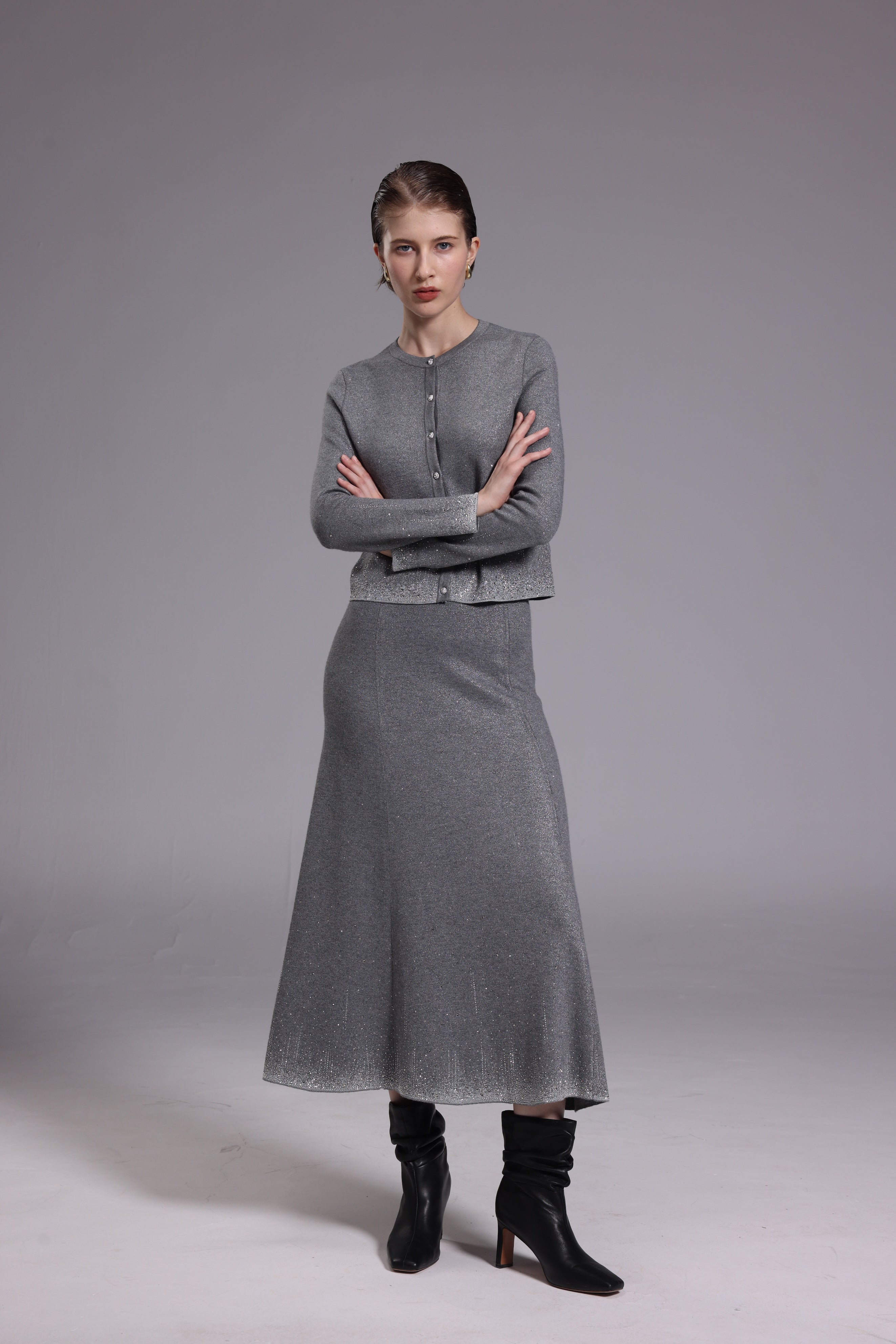 Starry grey skirt