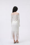Sheer White Crystal Knit Set