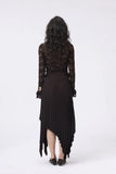 Espresso Pleated Asymmetrical Skirt