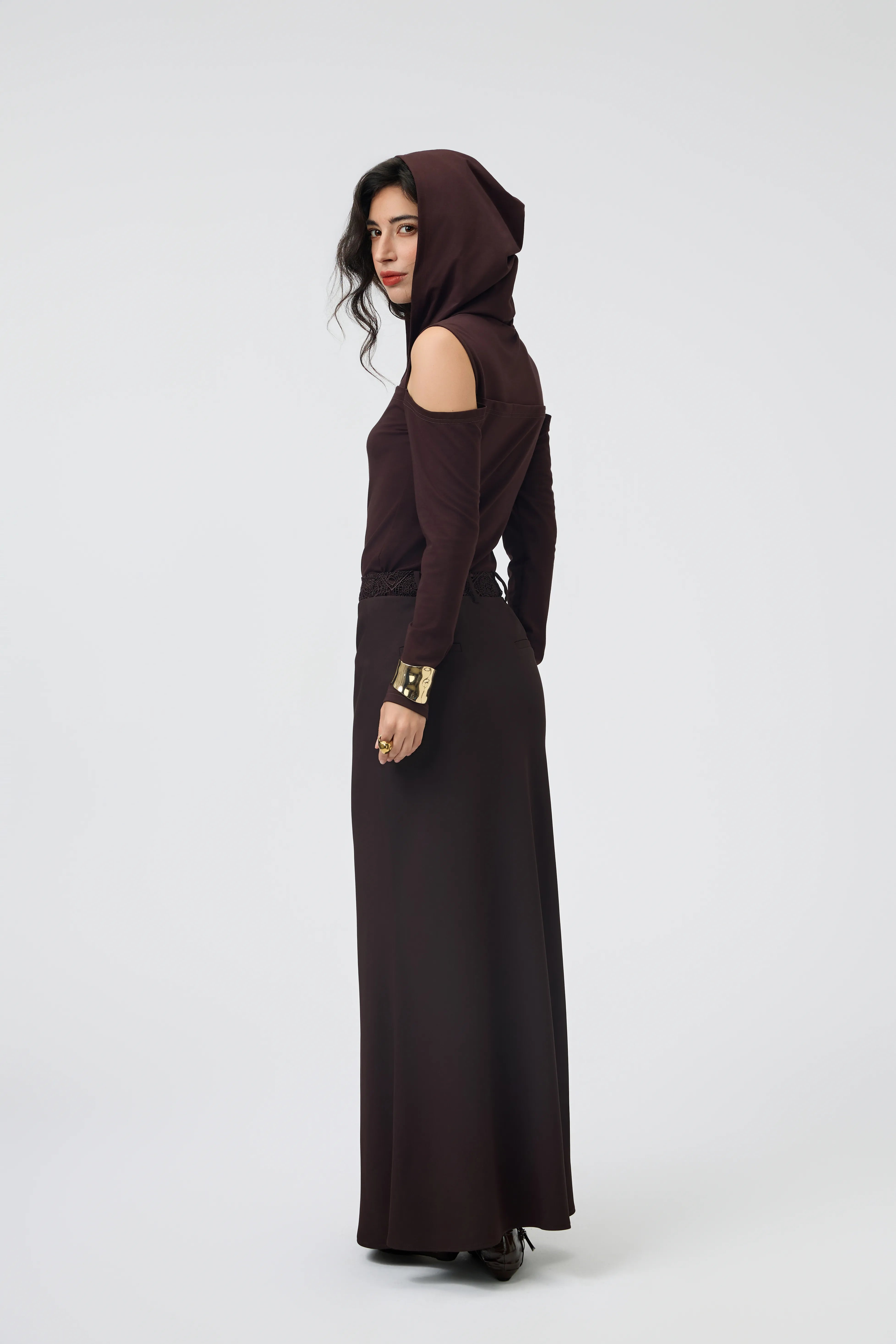 Espresso Cut-Out Hoodie