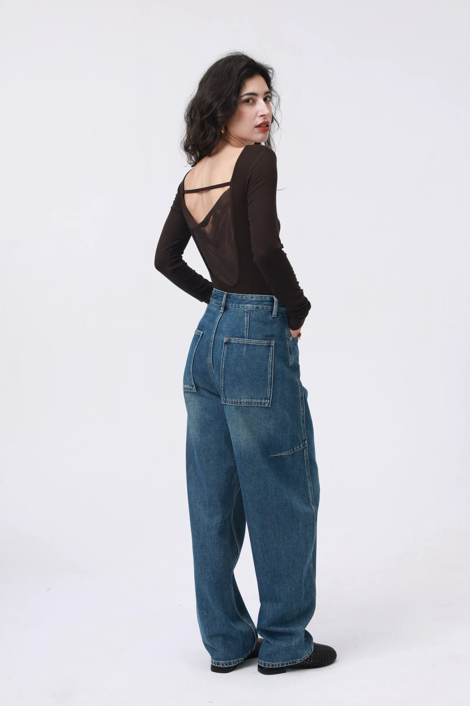 Espresso Draped-Back Top