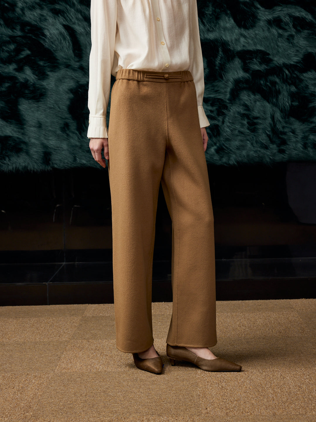 Blouse and Chinese Button Trousers