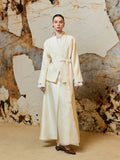 Ivory Floral-Embroidered Silk-Lined Blazer