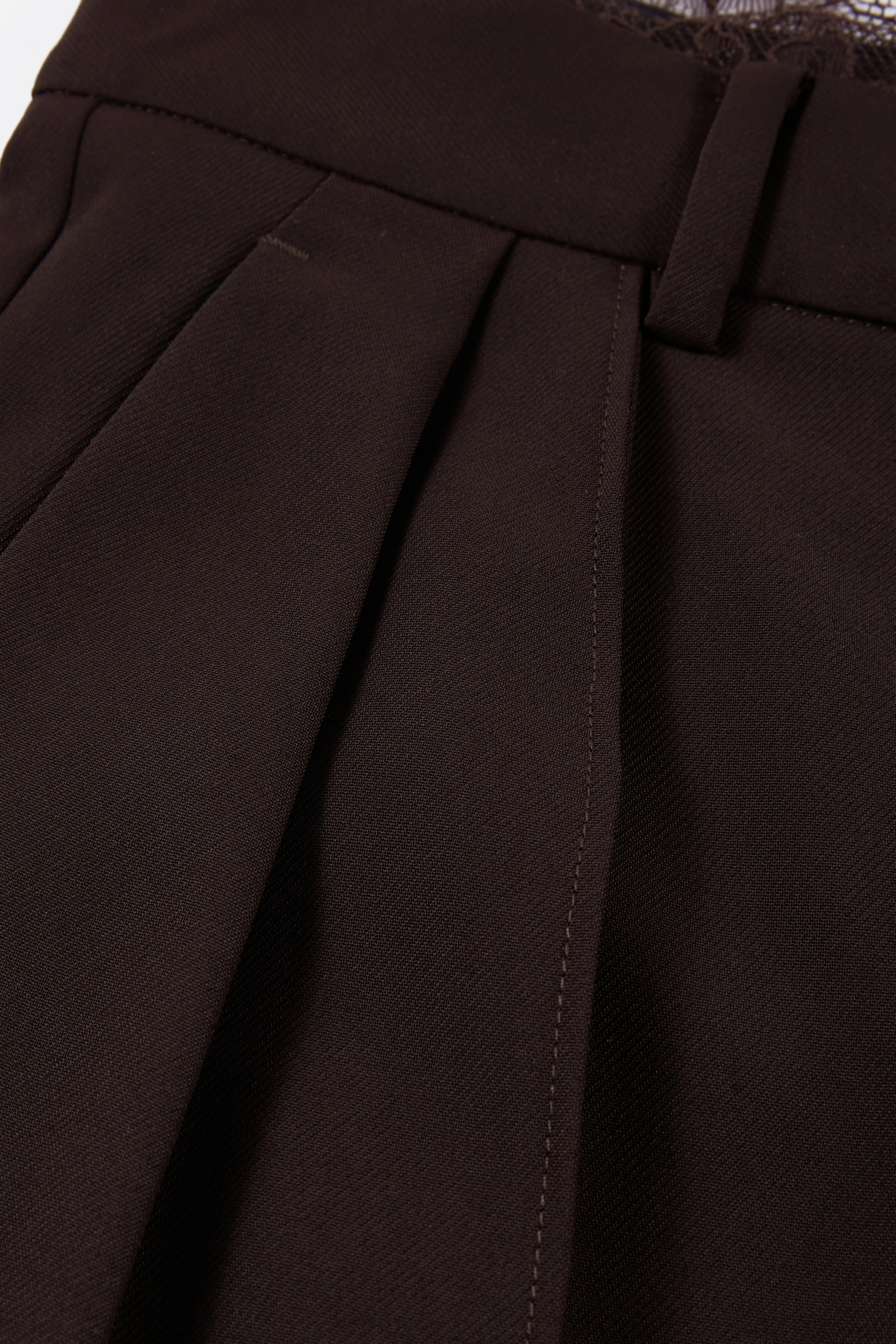 Espresso Lace-Trim Trousers
