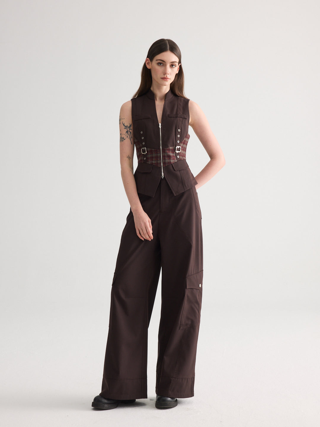 Exposed-Seam Cargo Trousers