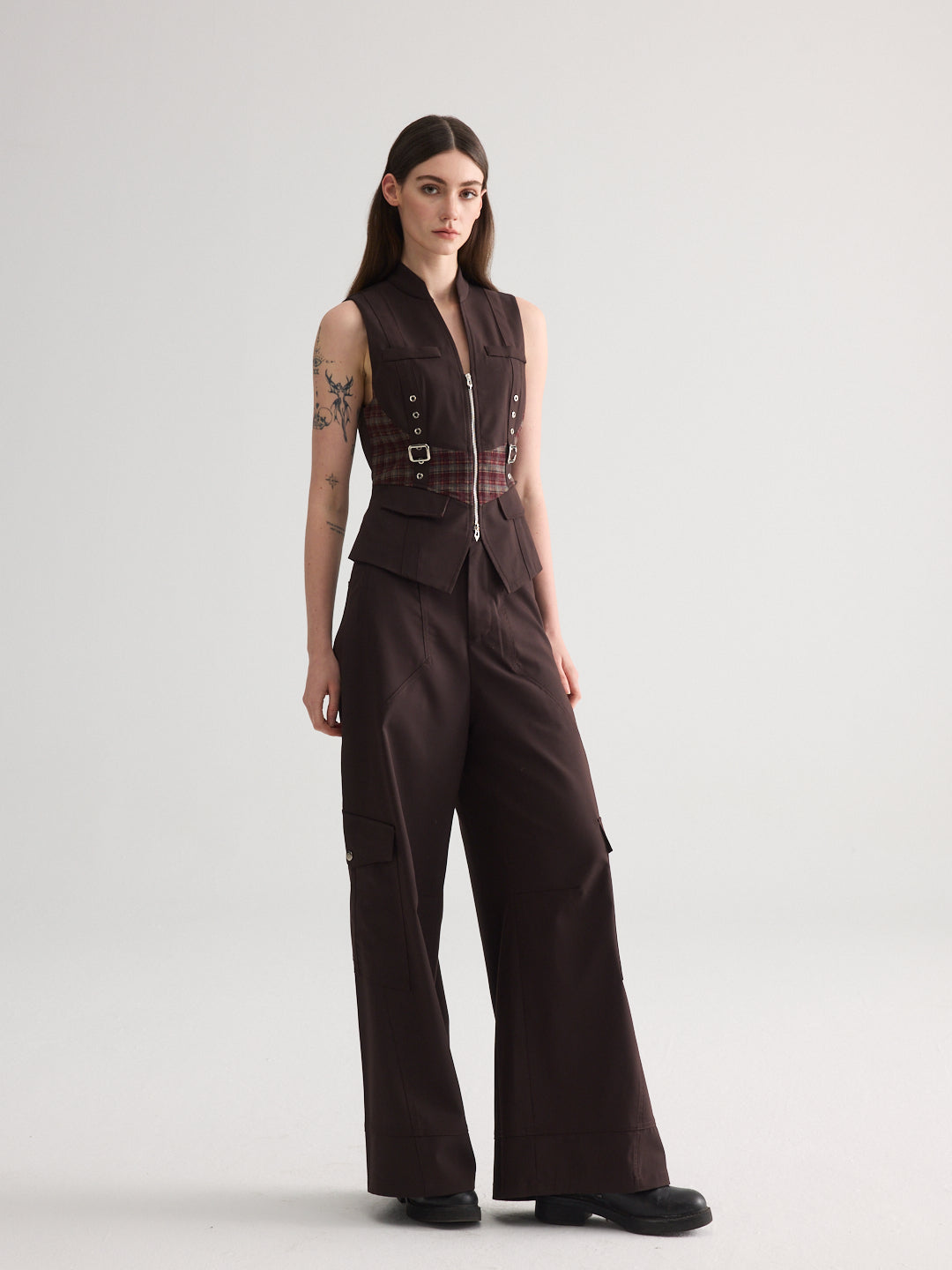 Exposed-Seam Cargo Trousers