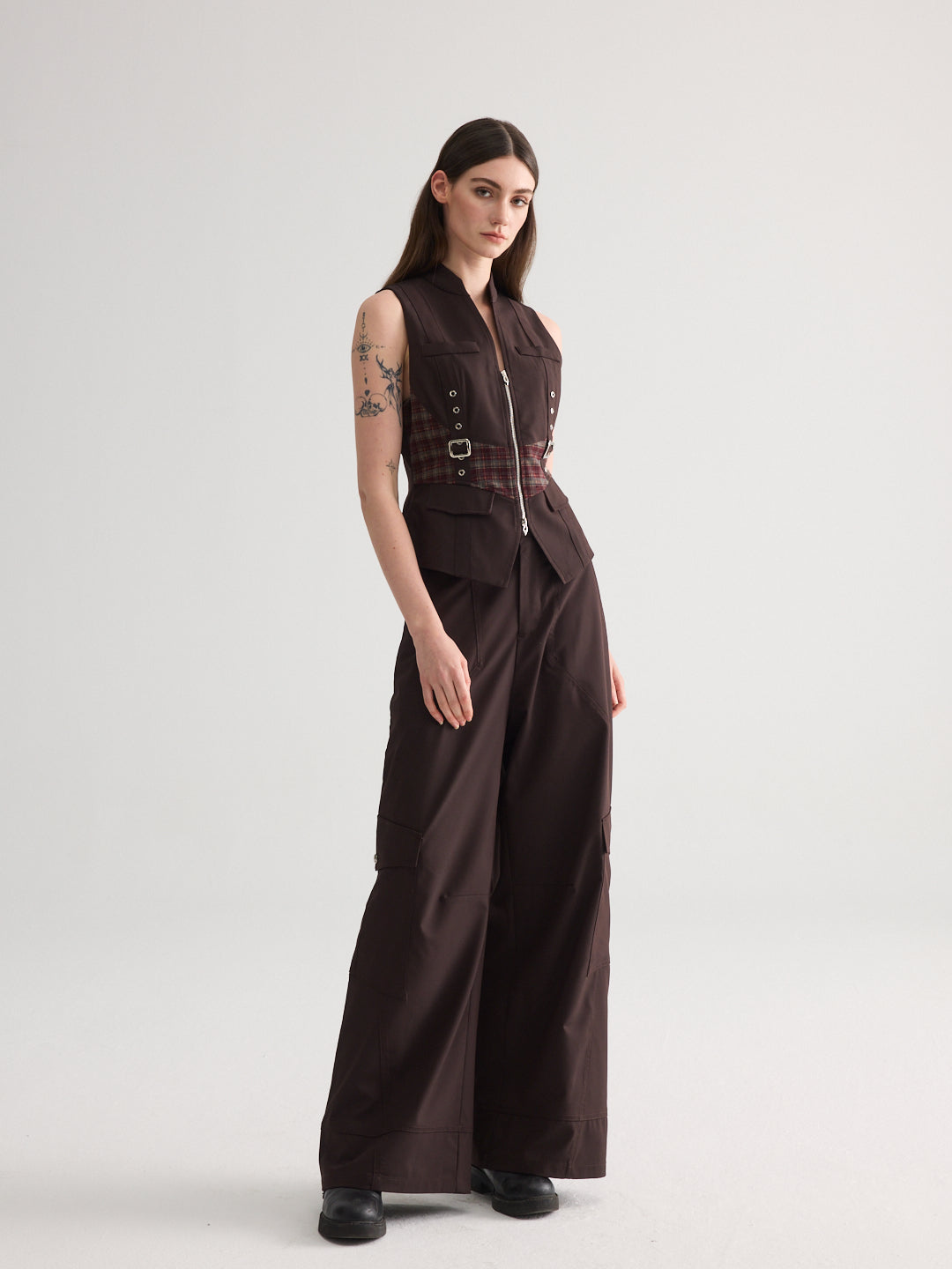 Exposed-Seam Cargo Trousers
