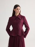 Rose Burgundy Collared Blazer