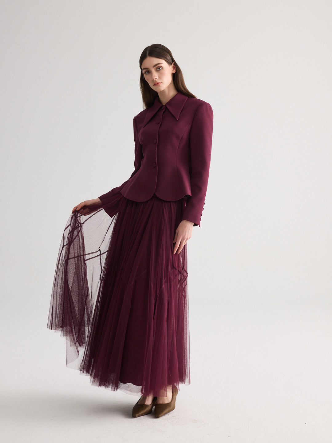 Rose Burgundy Skirt