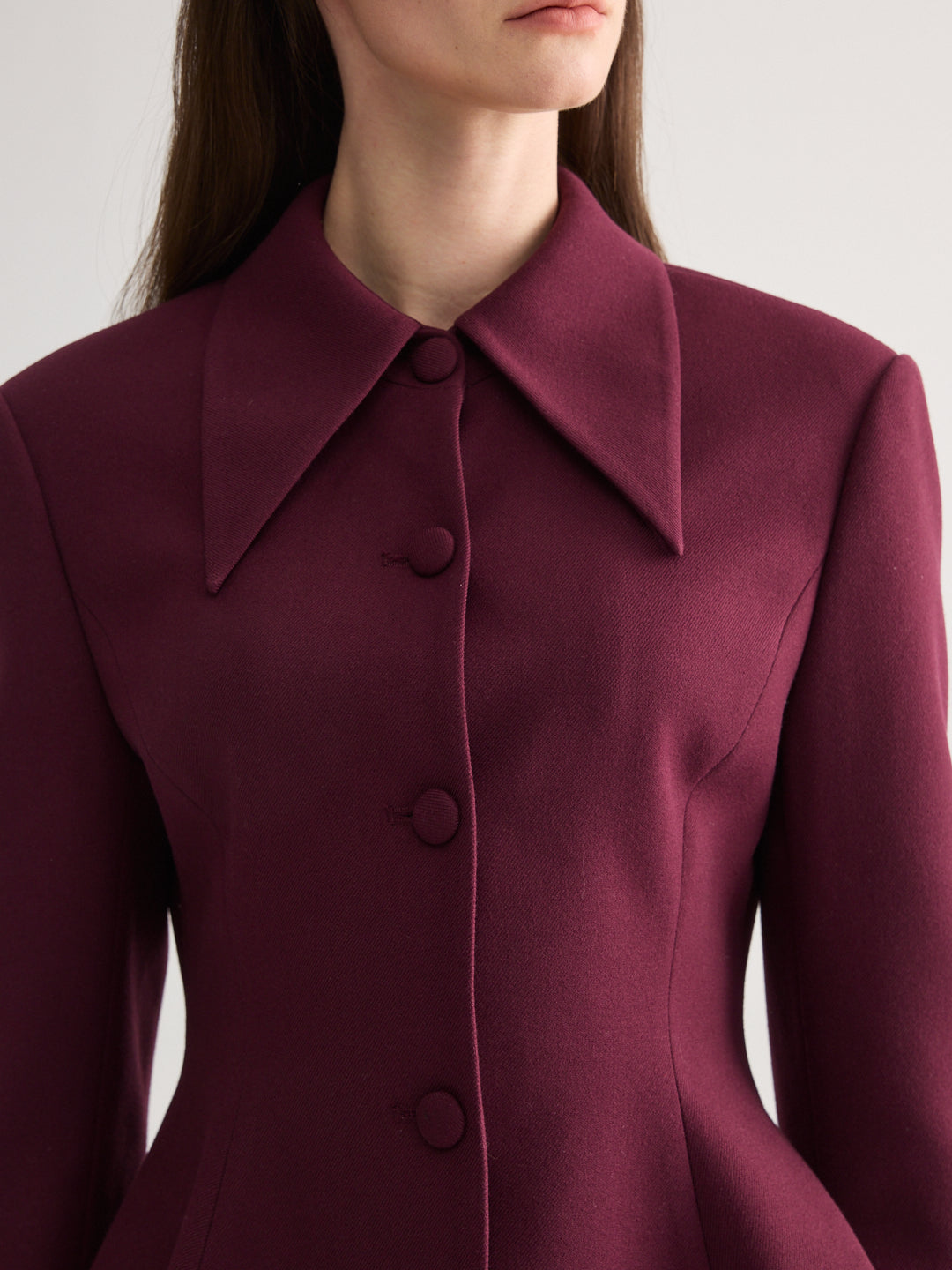 Rose Burgundy Collared Blazer