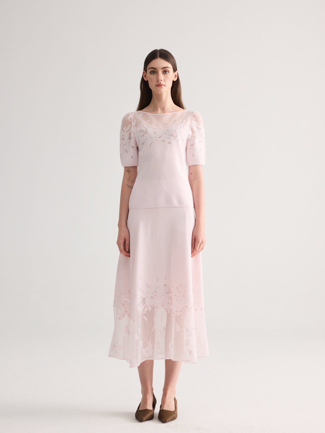 Cherry Blossom Short Sleeves Knit Set