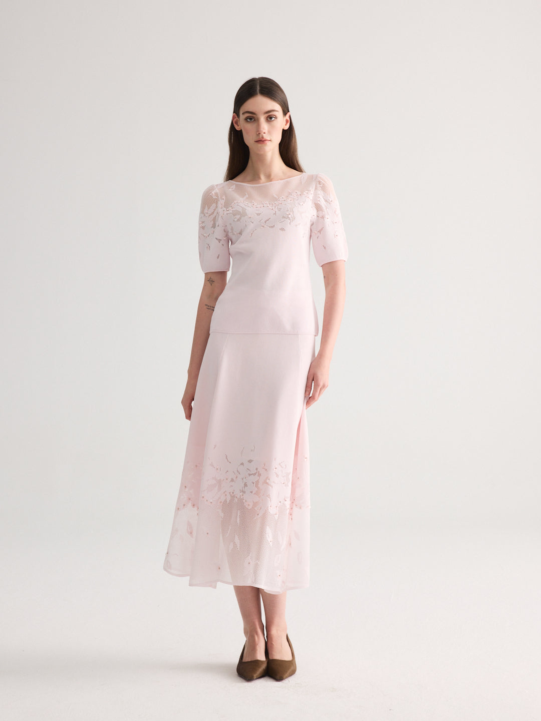 Cherry Blossom Short Sleeves Knit Set