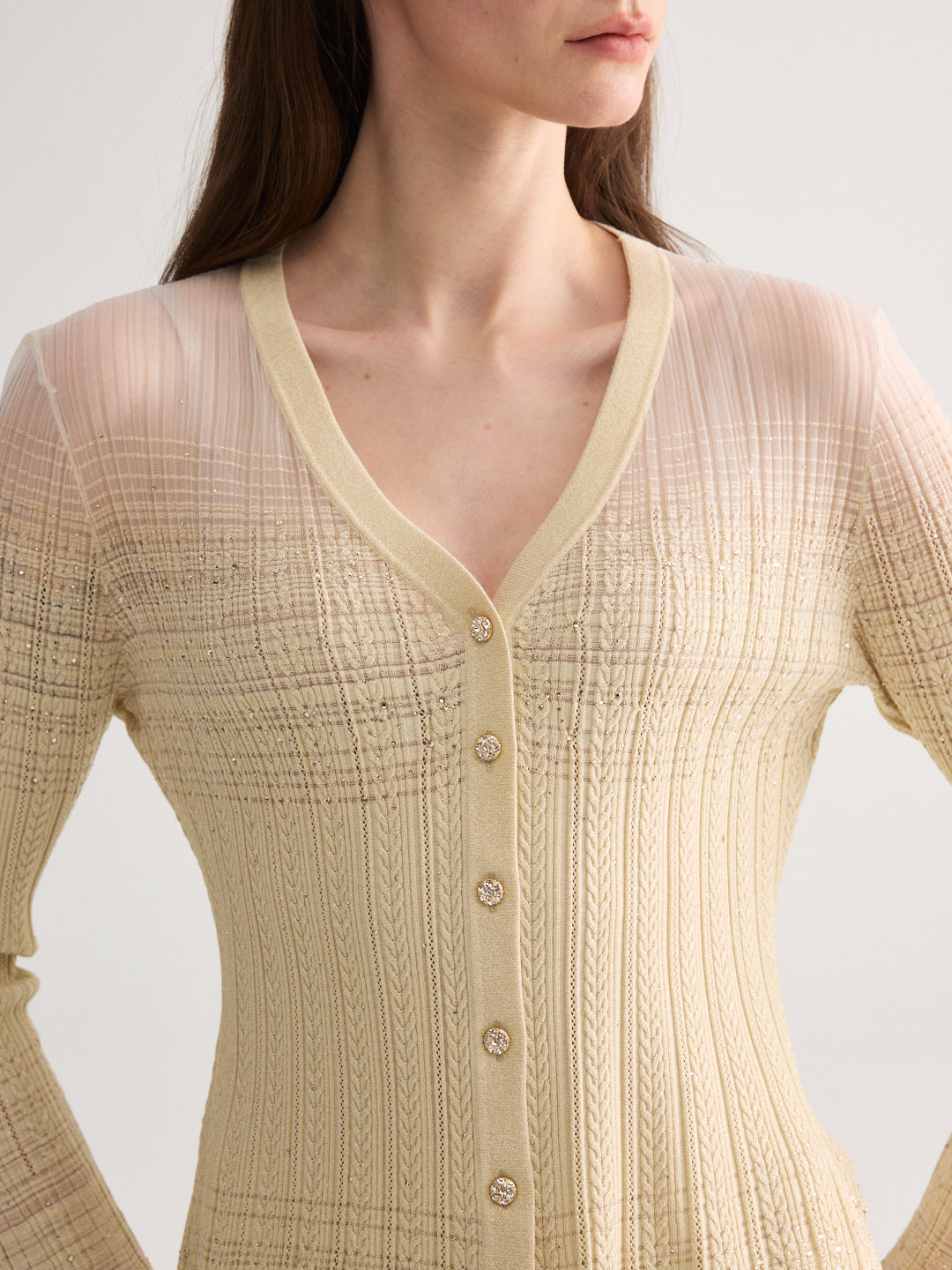 Diamond Weave Beige Knit Set