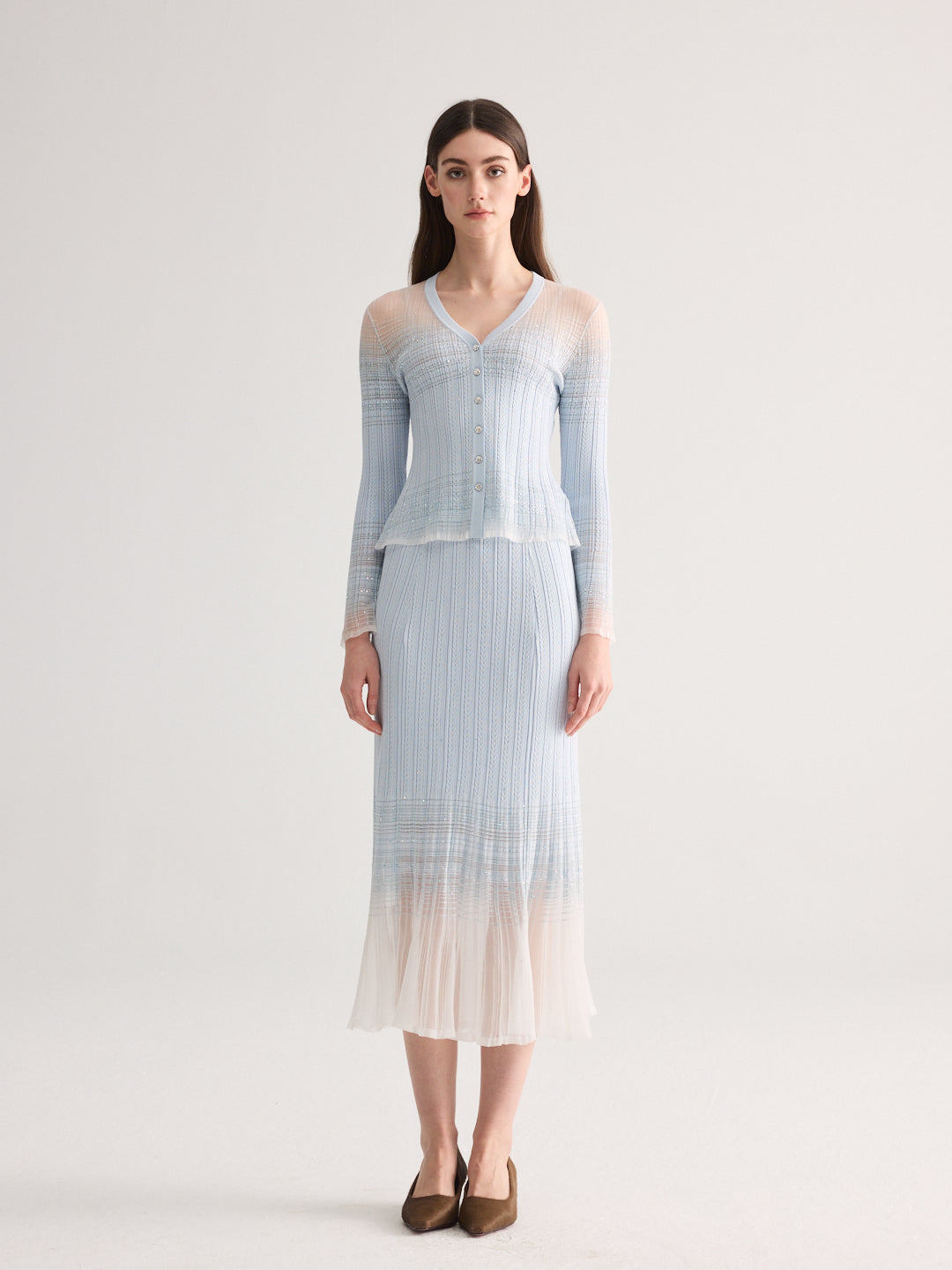 Diamond Weave Blue Knit Set