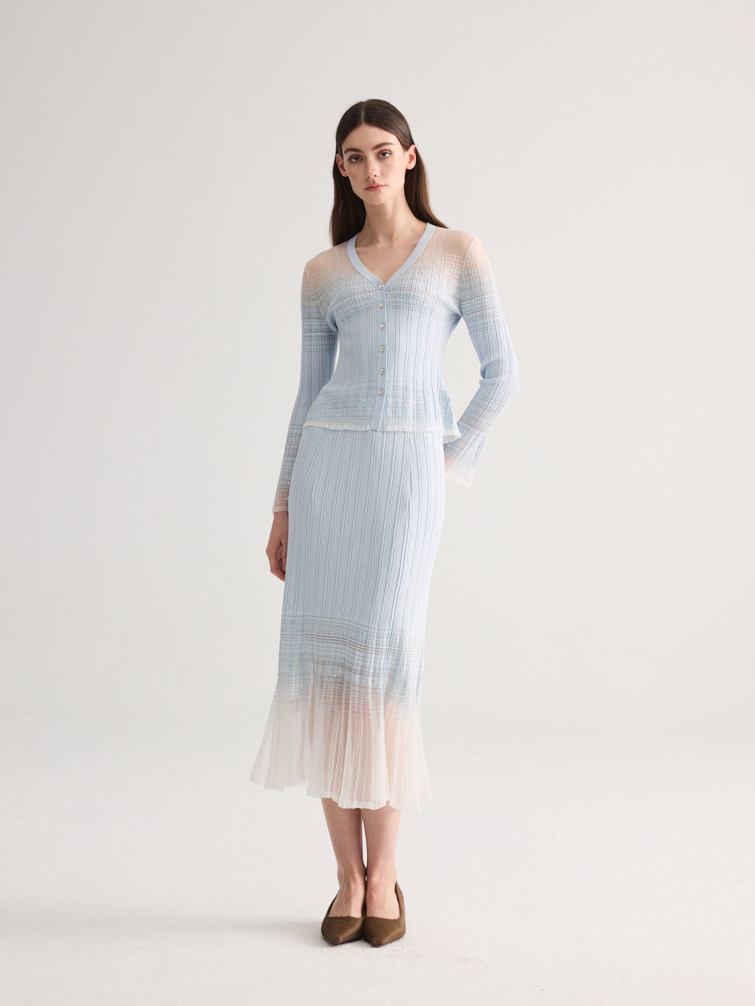 Diamond Weave Blue Knit Set