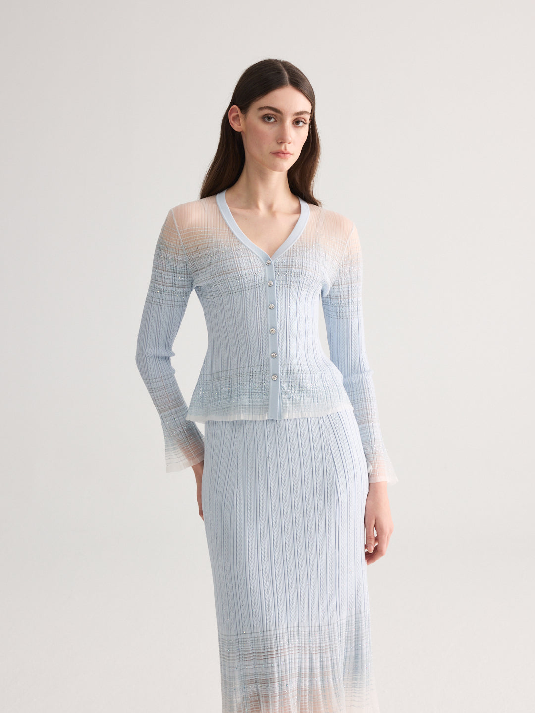 Diamond Weave Blue Knit Set