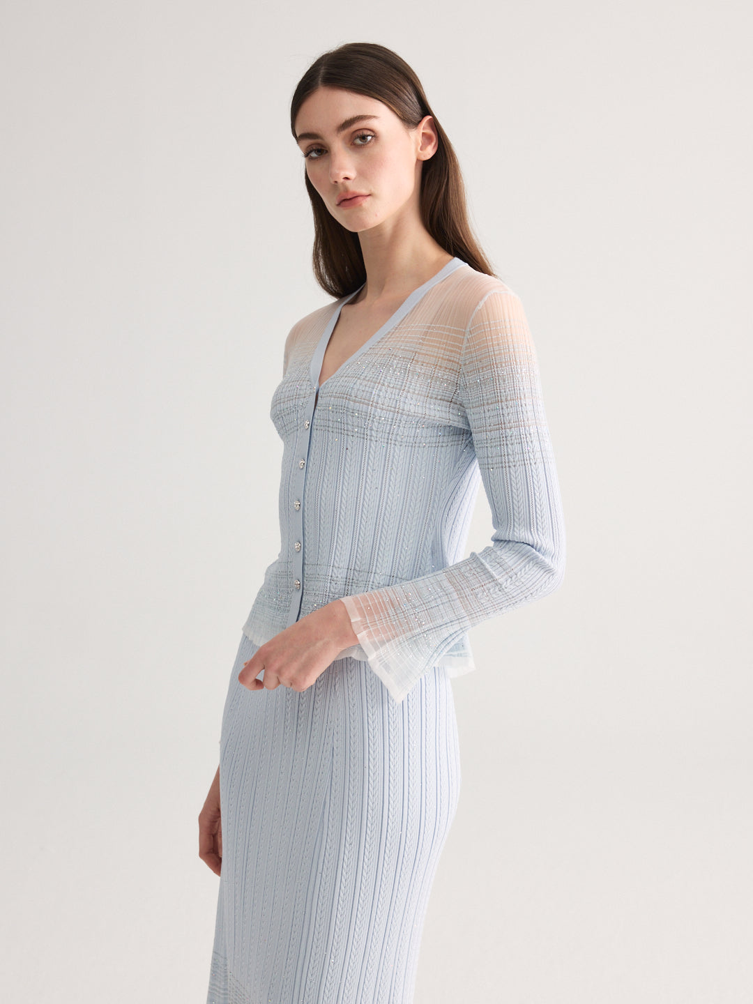 Diamond Weave Blue Knit Set