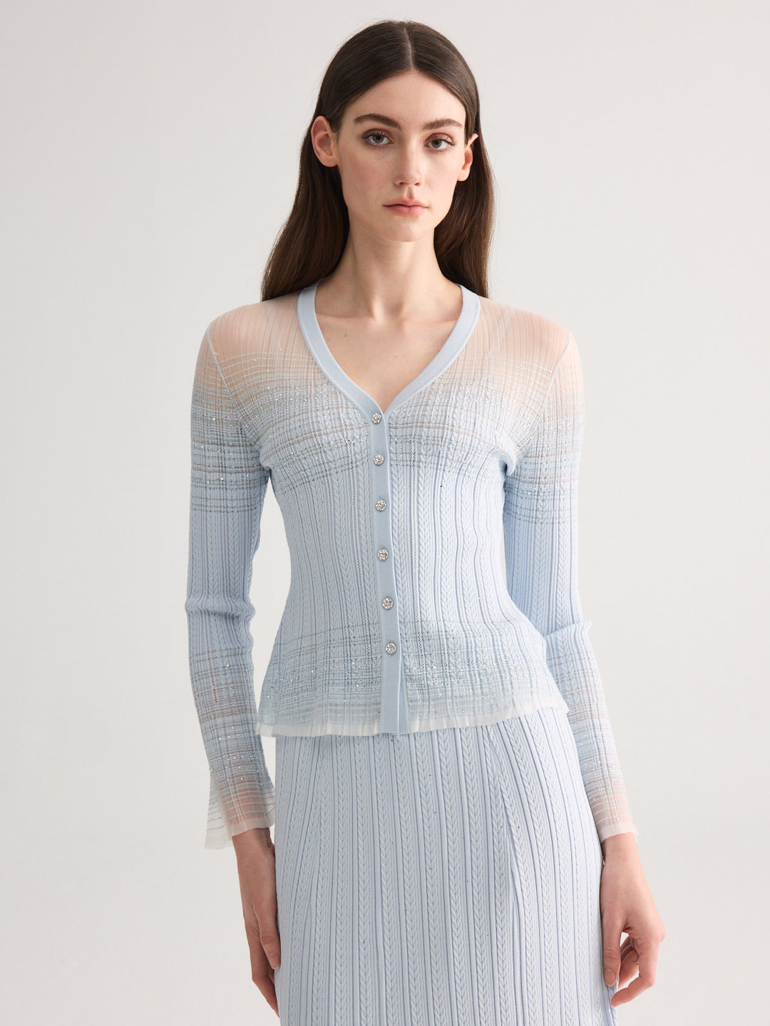 Diamond Weave Blue Knit Set