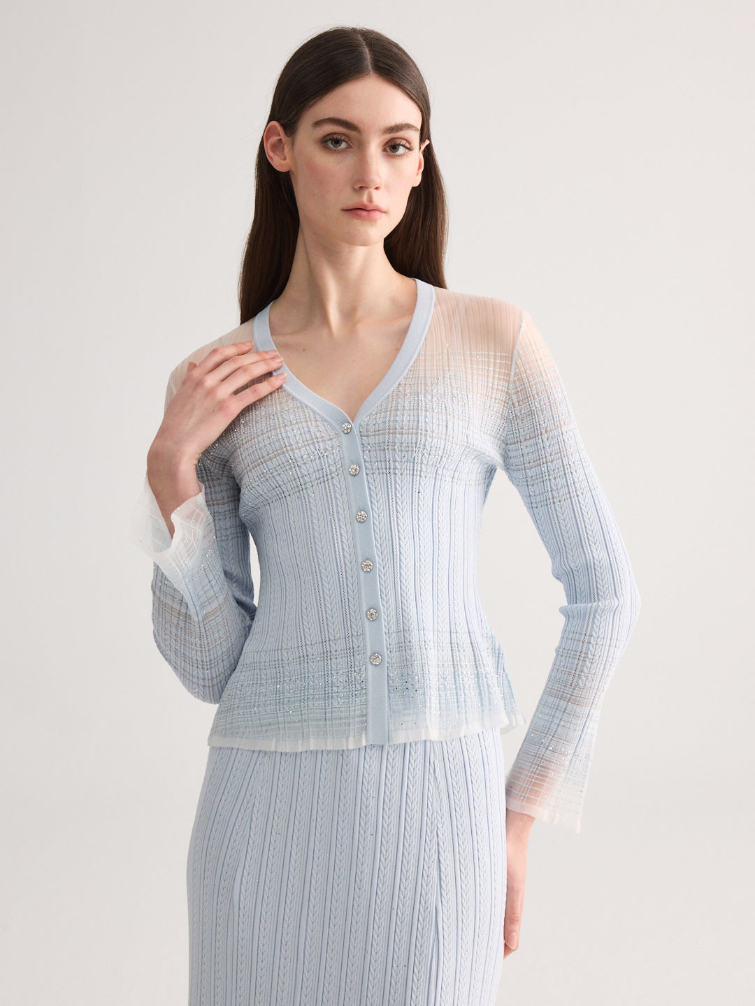 Diamond Weave Blue Knit Set