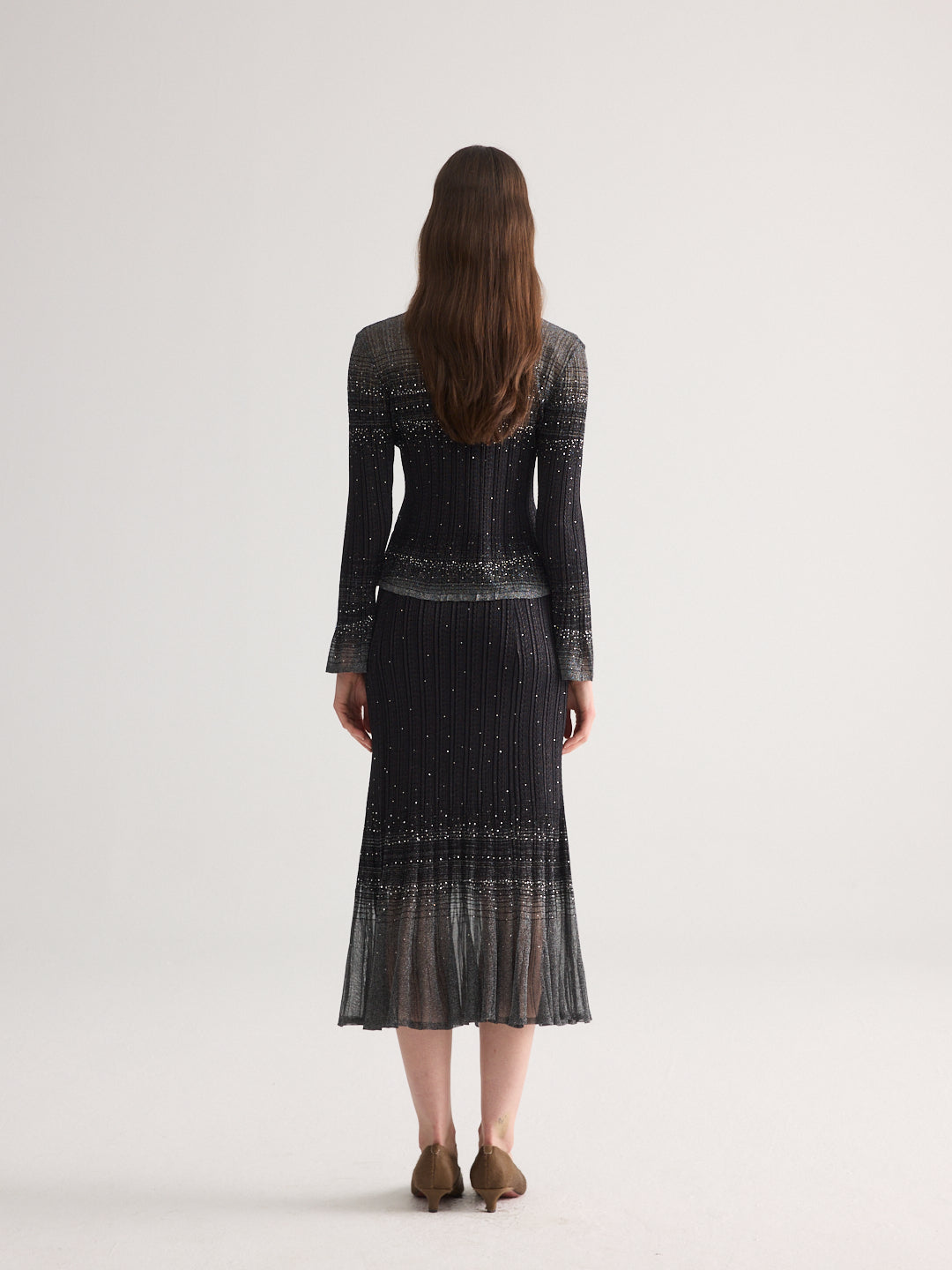 Diamond Weave Black Knit Set