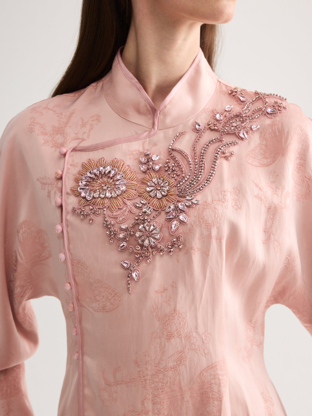 Pink Embroidery Blouse & trousers