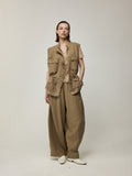 Mid-Length Tulle Ruffle Waistcoat and Trousers Set