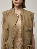 Mid-Length Tulle Ruffle Waistcoat and Trousers Set