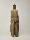 Mid-Length Tulle Ruffle Waistcoat and Trousers Set