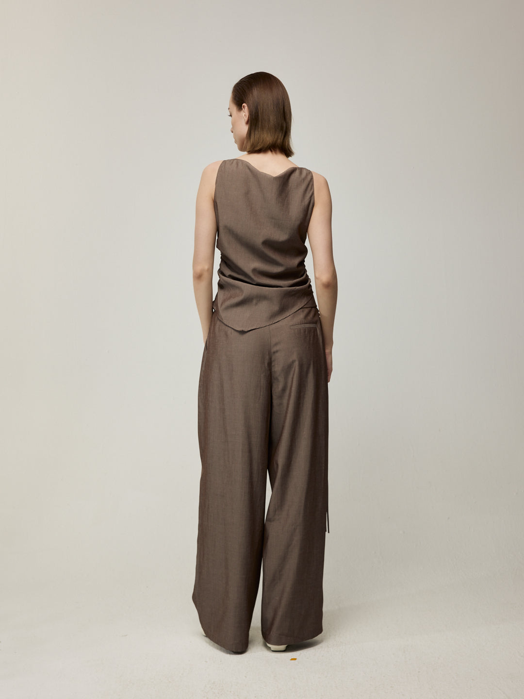 Asymmetric Top and Tassel Detail Trousers Set