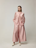 Open-Front Botanical Embroidered Set( Waistcoat+Blouse+Trousers)