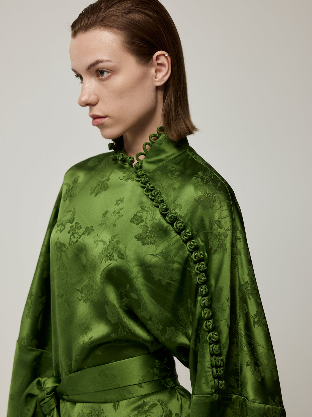 Handcrafted Tassel Jacquard Set Green