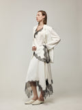 Cape-Style Acetate Lace Camisole and Lace Spliced Acetate Midi Dress Set