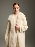 Long Cream Mink Fur Coat