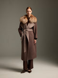 Chocolate Fox Fur Long Coat