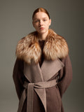 Chocolate Fox Fur Long Coat