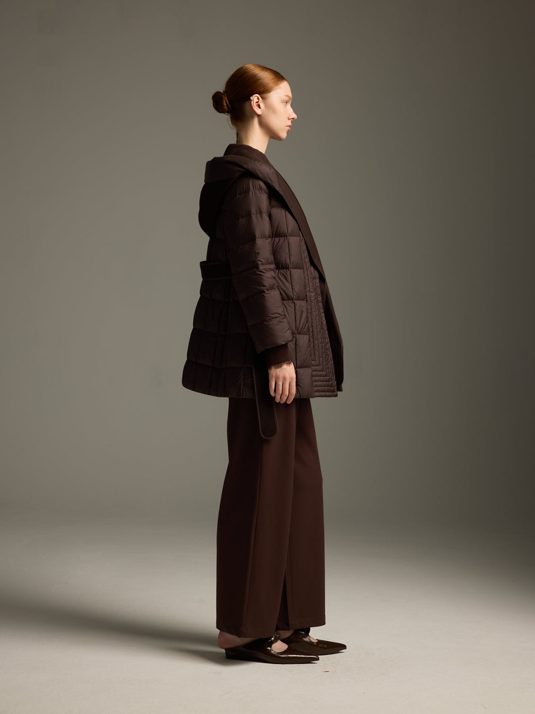 Detachable Wool Hooded Short Down Jacket