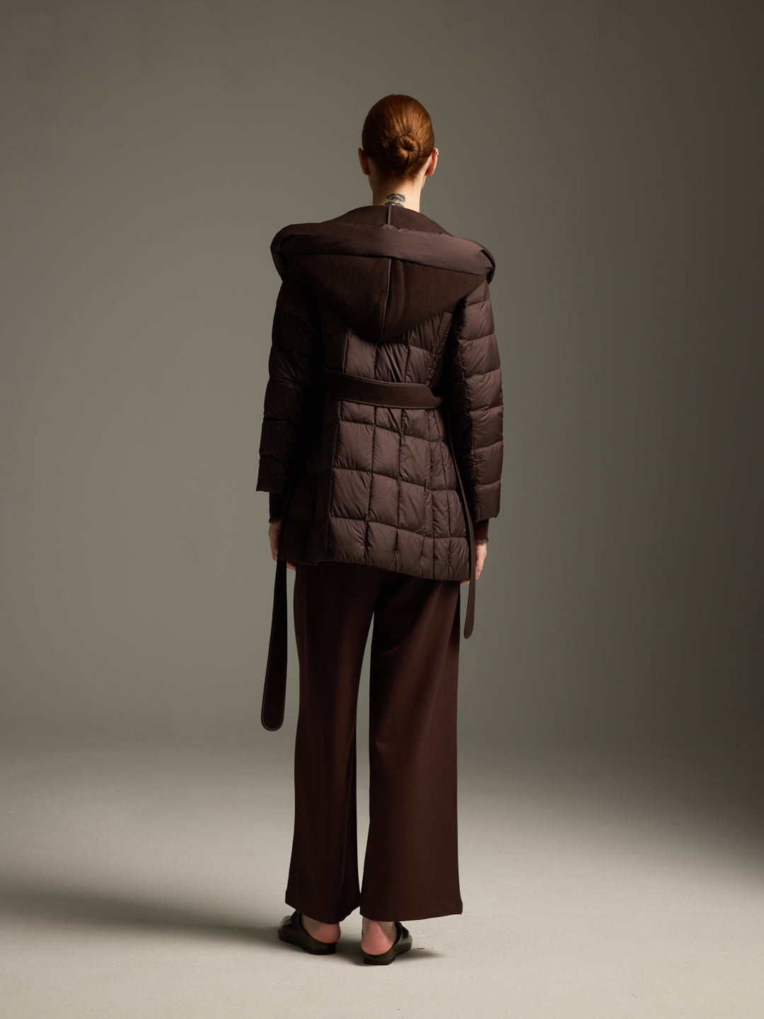 Detachable Wool Hooded Short Down Jacket