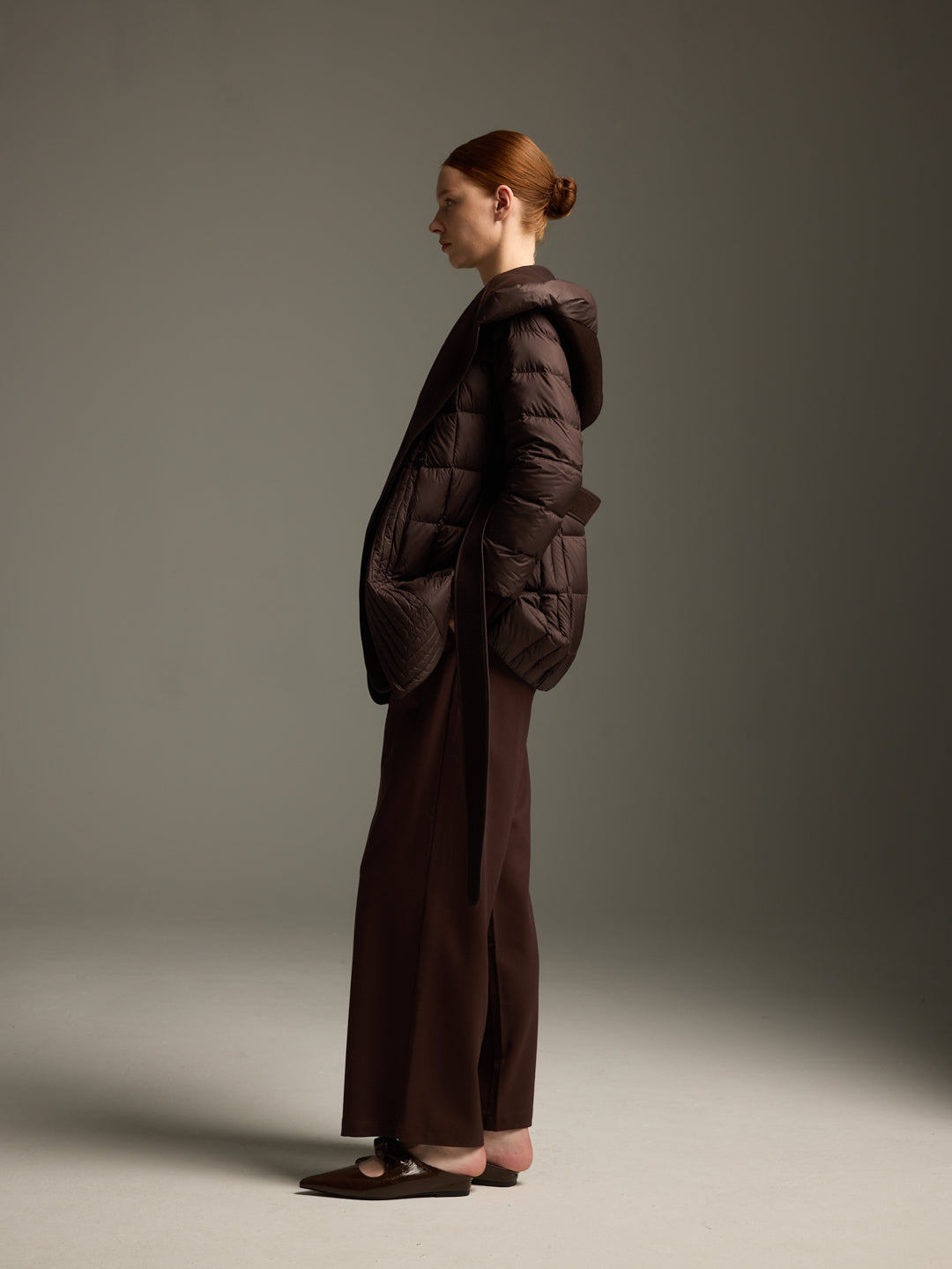 Detachable Wool Hooded Short Down Jacket