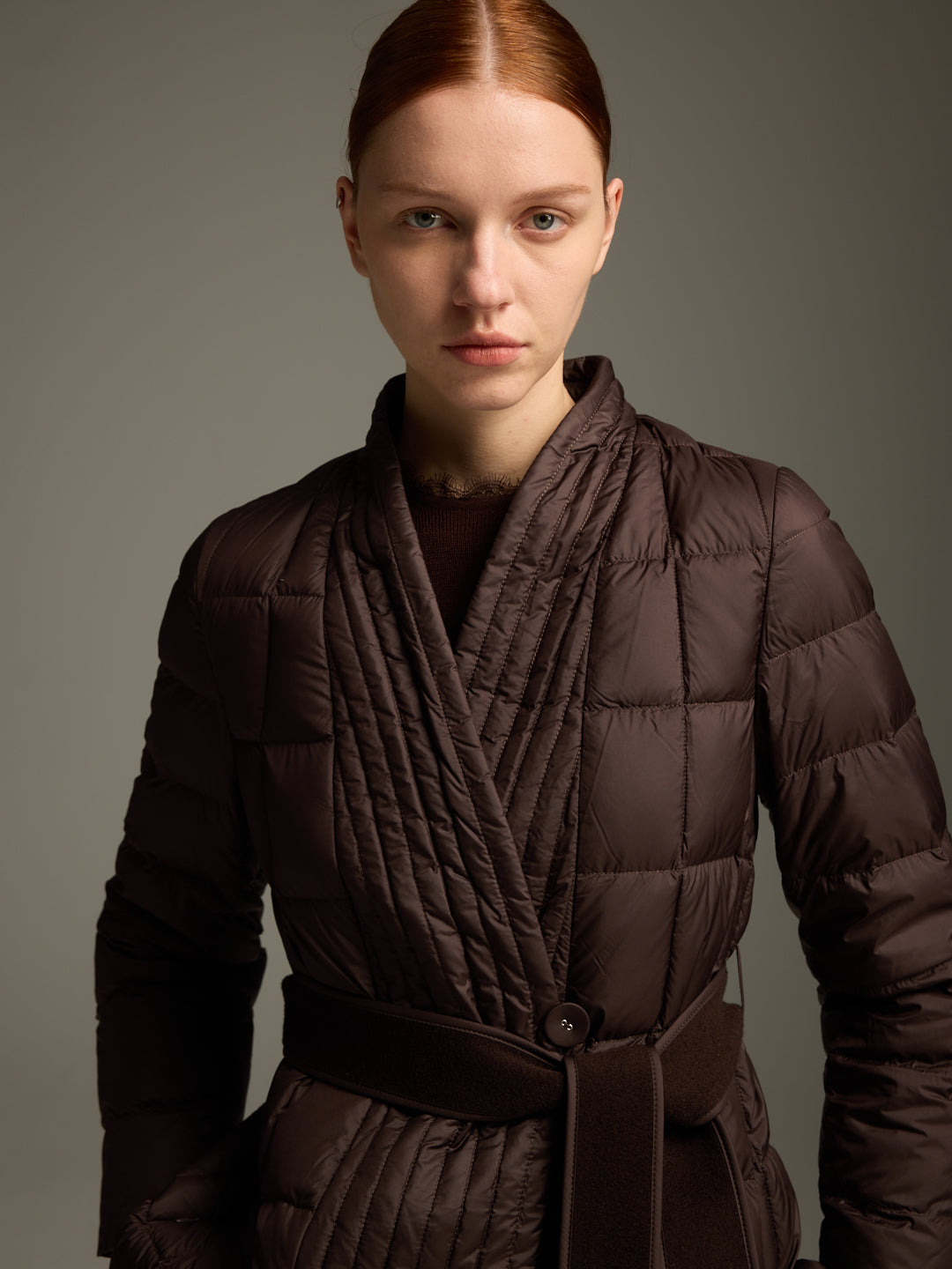 Detachable Wool Hooded Long Down Jacket