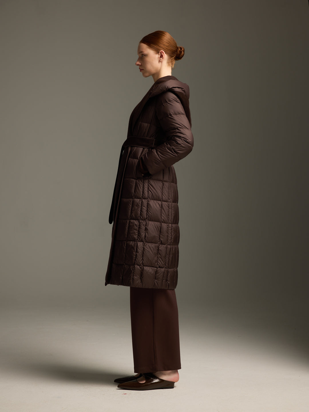 Detachable Wool Hooded Long Down Jacket