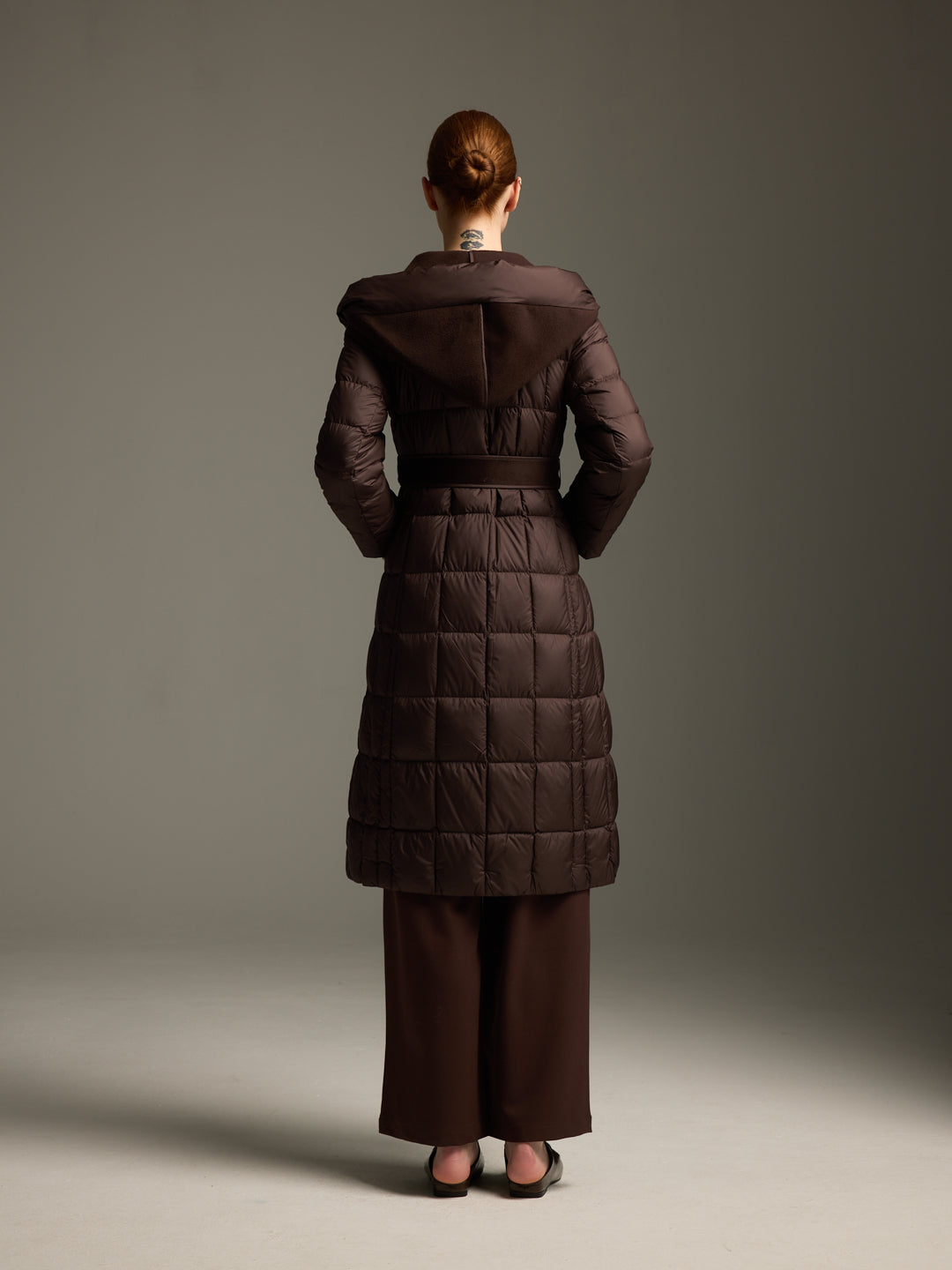 Detachable Wool Hooded Long Down Jacket