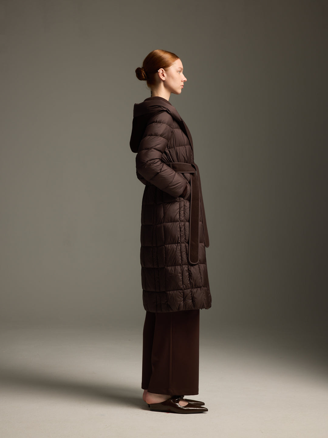 Detachable Wool Hooded Long Down Jacket