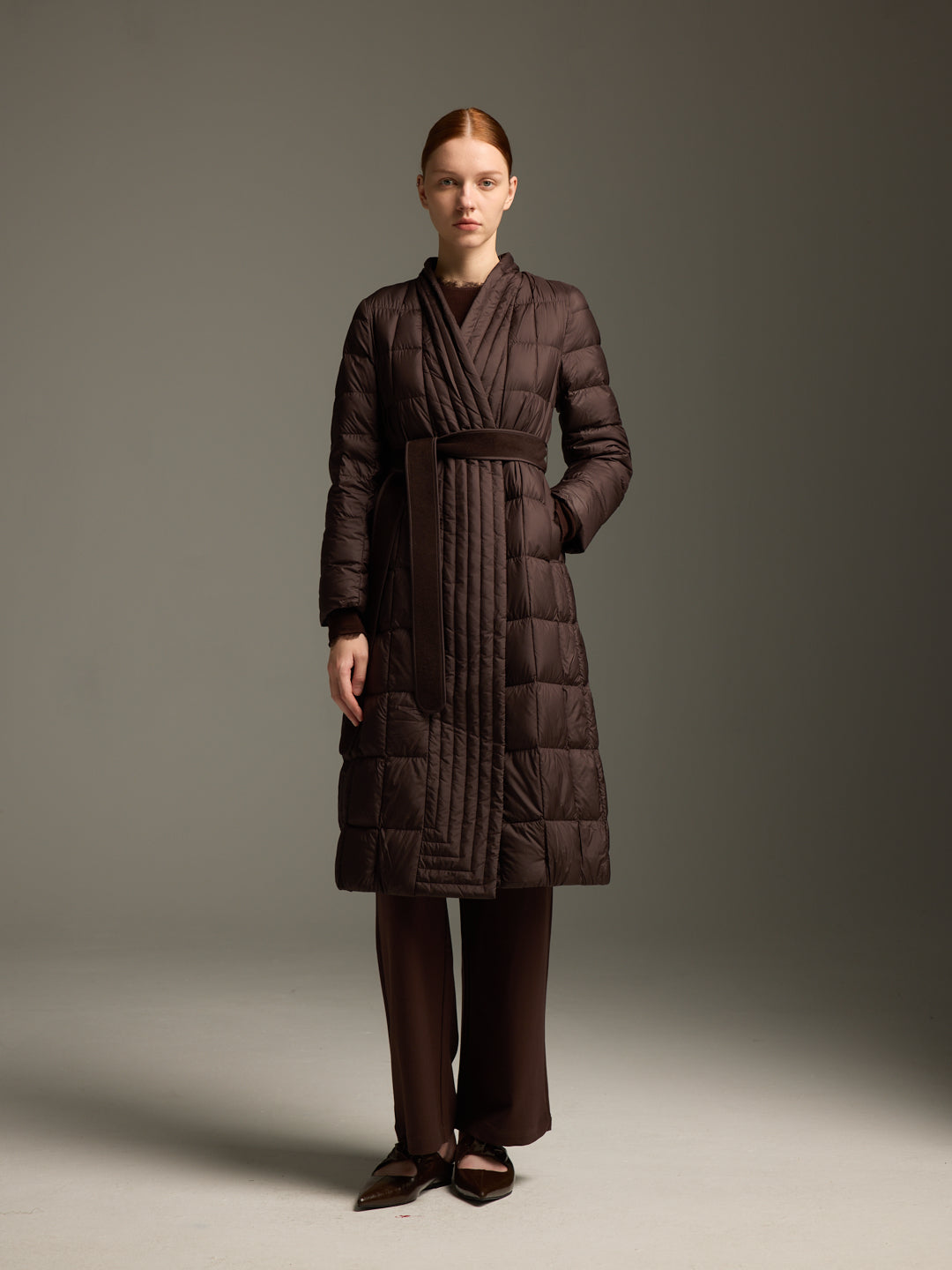 Detachable Wool Hooded Long Down Jacket