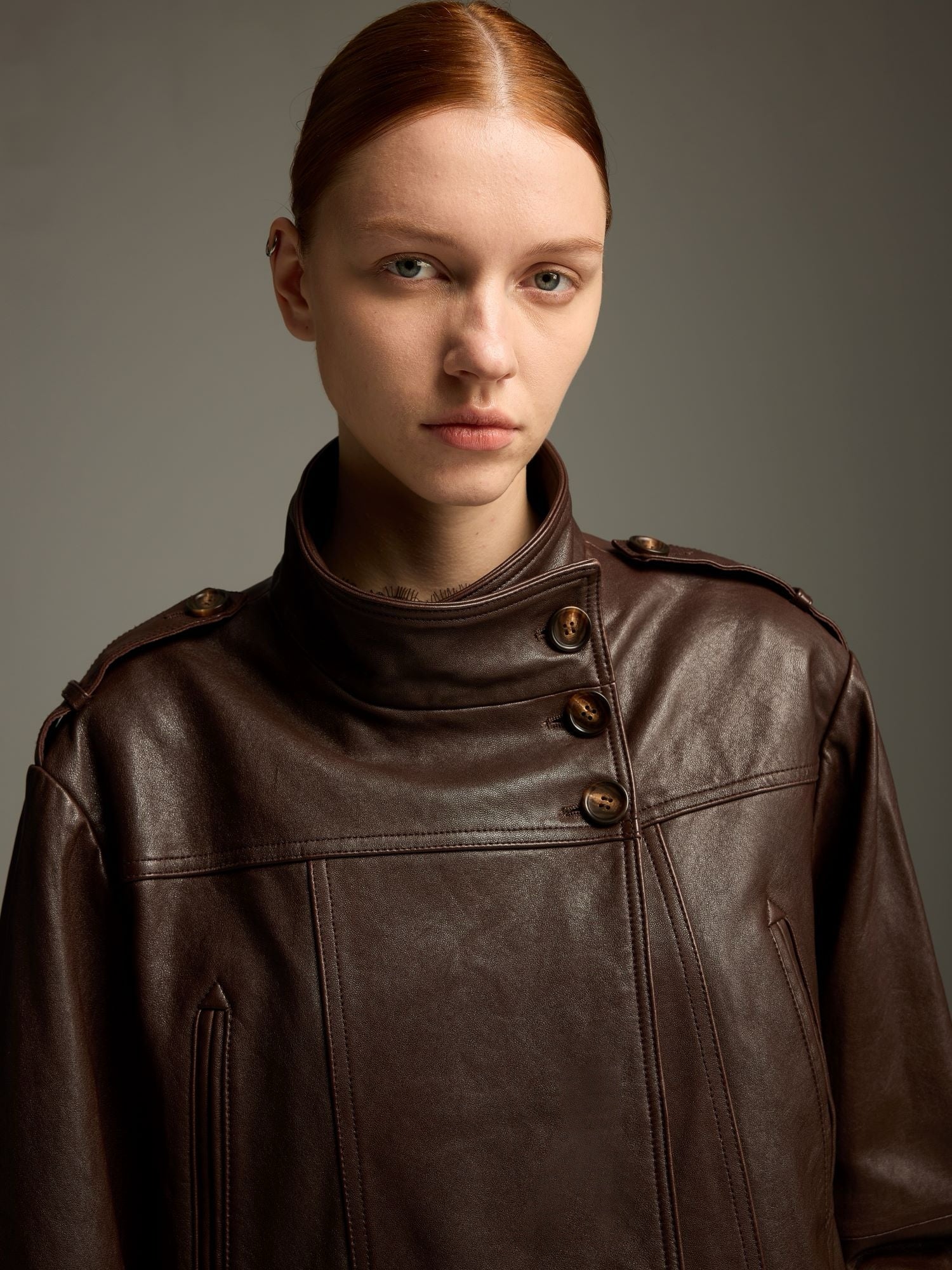 Espresso Brown Cropped Lambskin Jacket